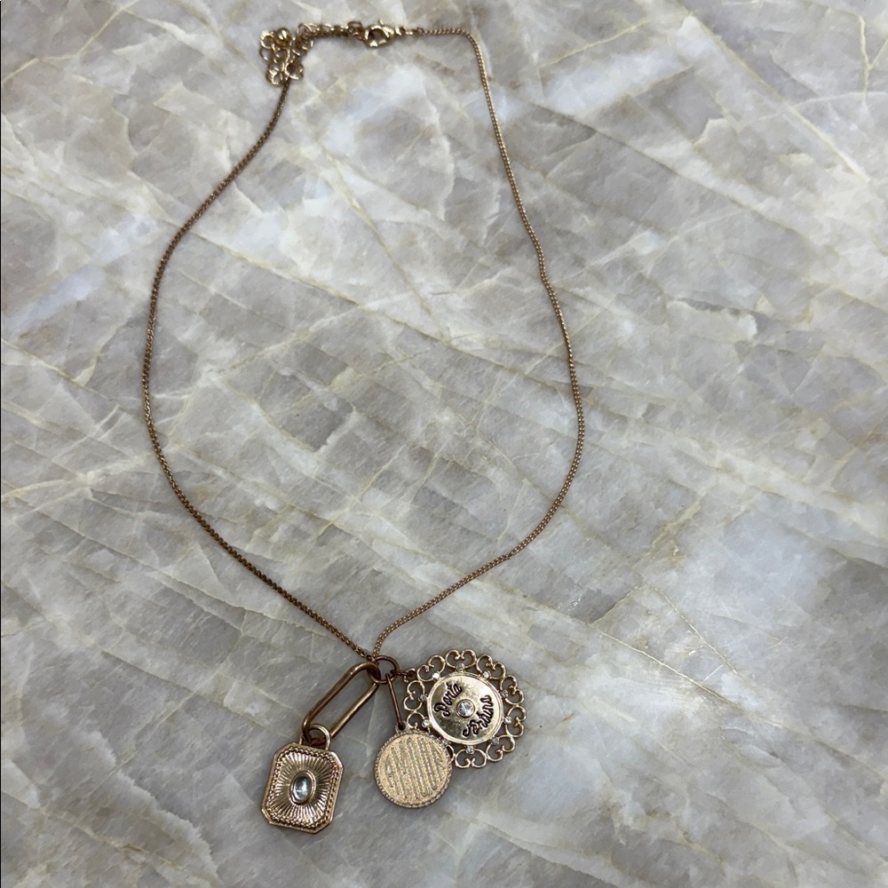 Anthropologie Gold Charm Necklace
